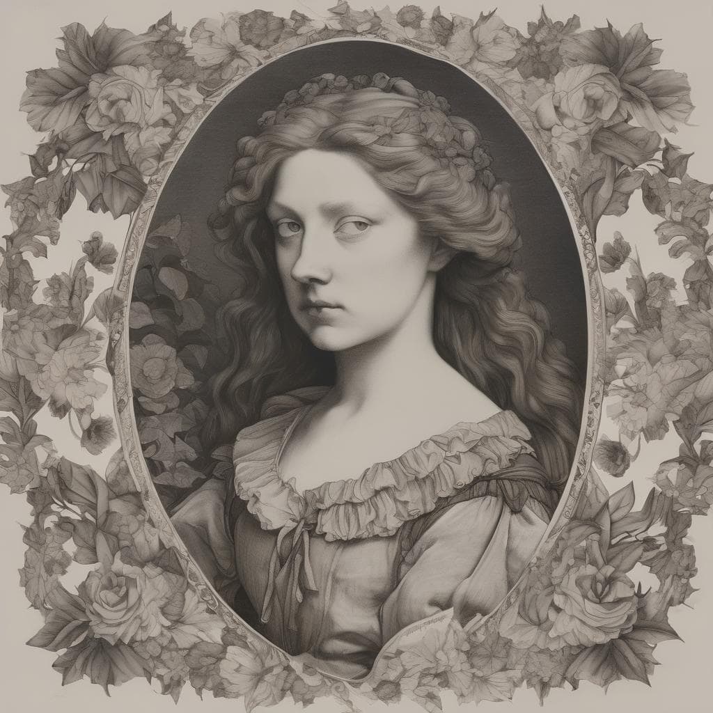 Ορατότητα και κοινωνική ταυτότητα μέσα από την τέχνη, πορτρέτο γυναίκας με λουλούδια, εκφραστική απεικόνιση σε έργο τέχνης, ιστορία και κοινωνική μάχη στην σύγχρονη τέχνη, πολιτιστική κληρονομιά και προσωπική ταυτότητα.