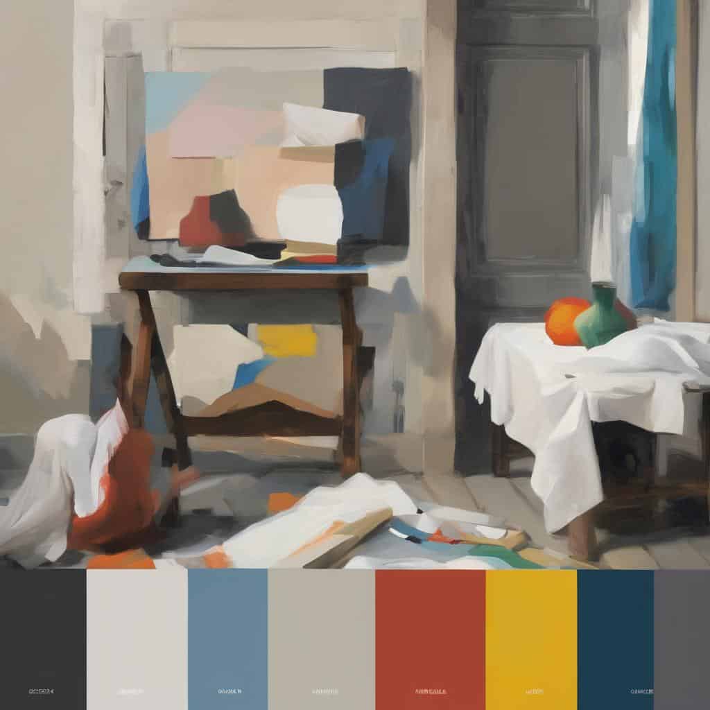 Λελόνια σε εσωτερικό χώρο, τέχνη και κοινωνική ταυτότητα με εκρηκτικά χρώματα και μοντέρνο στυλ.